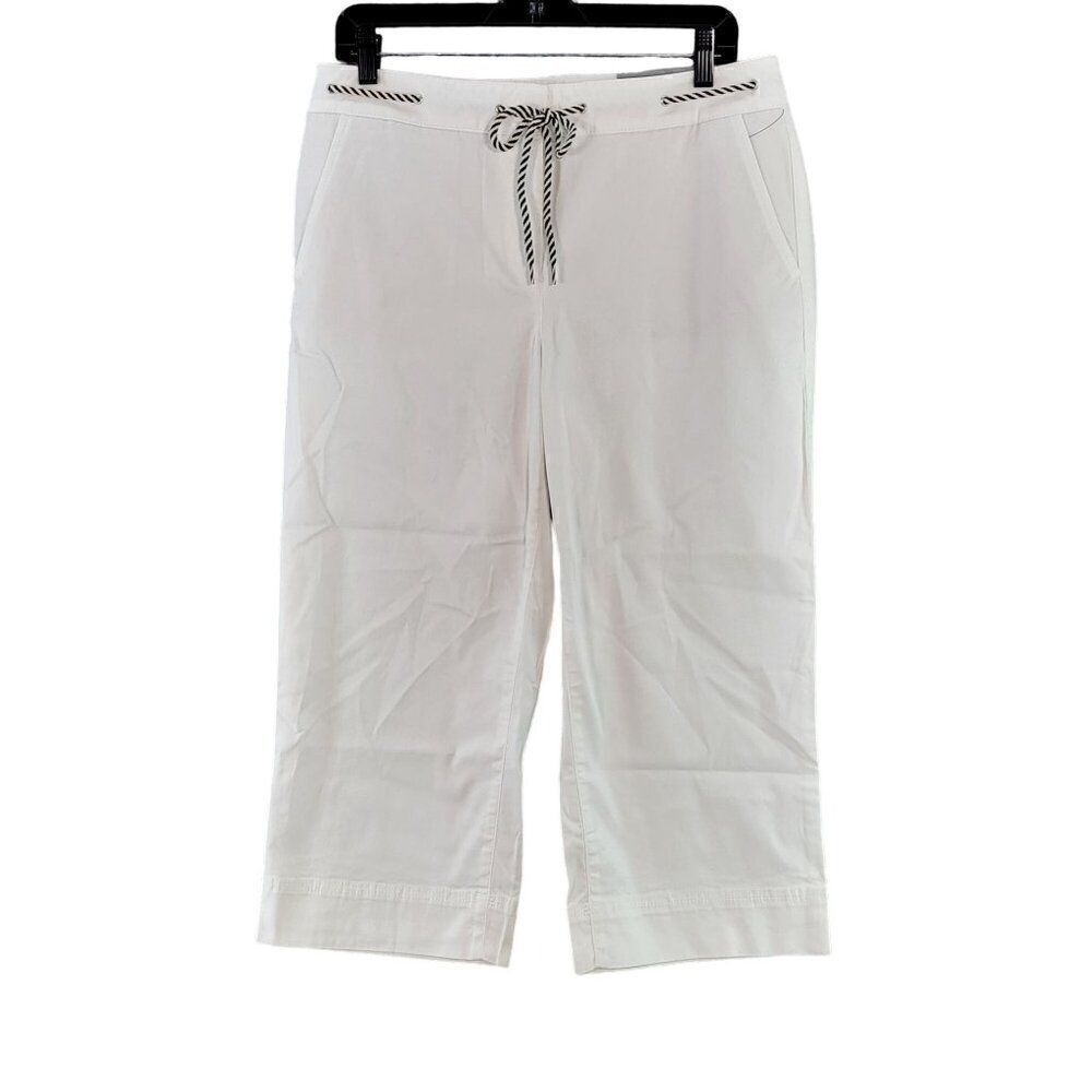 Talbots White Wide Crop Pants Sz 6P